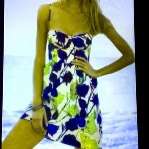 NWOT Moda International Victoria Secret Lime Green and purple floral Zip Up mini